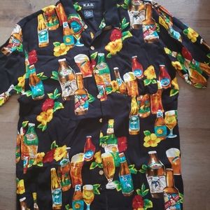 KAD cruise shirt mens size Large liquor bottles